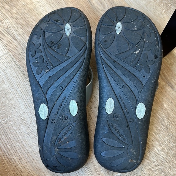Okabashi silver made in USA flip flops SZ M/L - Picture 7 of 8